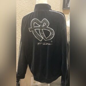 FUBU vintage Black Velour Track Jacket